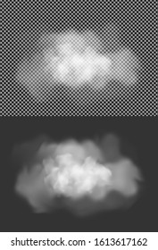 White fluffy cloud. Vector realistic image