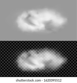 White fluffy cloud. Vector realistic image