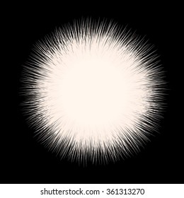 White fluffy vector isolated sphere. A piece of fur.