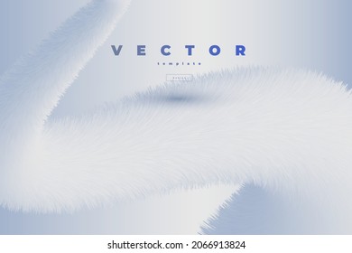 White fluffy wavy volumetric line on the light background