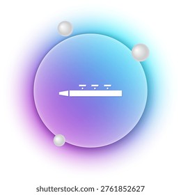 White Flute icon isolated on white background. Musical instrument. Blue and purple gradient circle background. Vector
