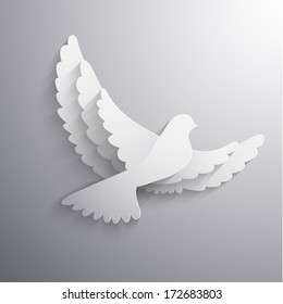 White flying dove abstract illustration - eps10 vector