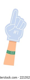 White Foam Finger Flat Icon Sport Games Attribute