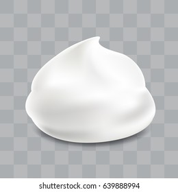 White foam. Realistic vector illustration.