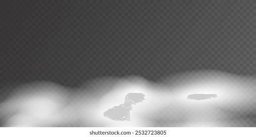 Weißer Nebelhintergrund. Vektorgrafik. Rauchiger Hintergrund.