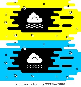 White Fog and cloud icon isolated on black background.  Vector