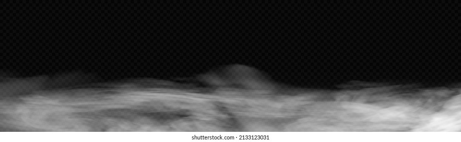 White fog effect, translucent smoke. On a dark background. Vector	