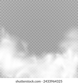 White fog or smoke on dark copy space background. Vector illustration