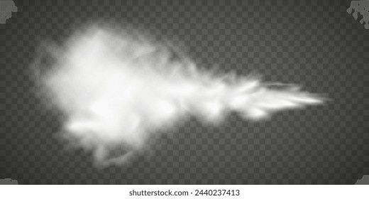 White fog or smoke on dark copy space background. Vector illustration