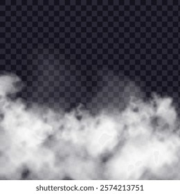 White fog or smoke on dark copy space background. Vector illustration
