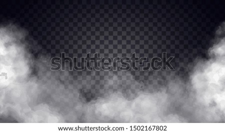 White fog or smoke on dark copy space background. Vector illustration