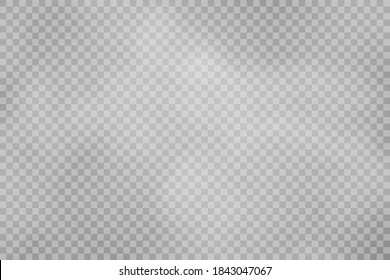 Textura de niebla blanca aislada sobre fondo transparente. Efecto especial de vapor. Humo o niebla vectorial realista.