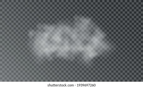 White Fog Texture Isolated On Transparent Background. Steam Special Effect. Realistic Vector Fire Smoke Or Mist. PNG.