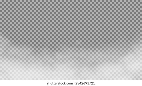 White fog texture isolated on transparent background. Steam special effect. Realistic vector fire smoke or mist. Stock royalty free vector illustration. PNG