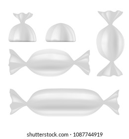 White Foil Pack For Sweet Candy. EPS10 Vector