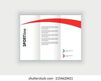 white fold brochure with red line