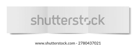 White folded brochure, three spreads or pages, landscape orientation. Open trifold. Letter mockup