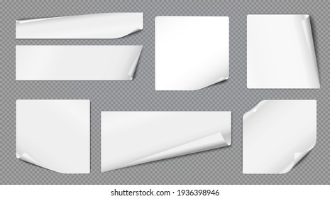 White folded horizontal note, notebook paper are on dark grey background for text, advertising or design. Vector illustration