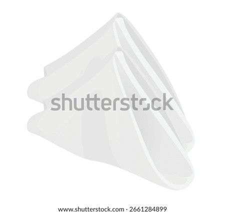 White folded napkin. vector illustration