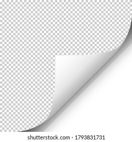 White folded page on an isolated background. Simple vector illustration. EPS 10.