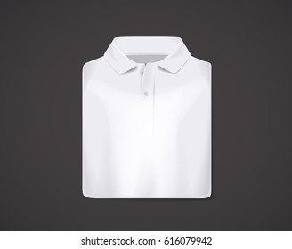 White folded polo shirt mockup isolated.