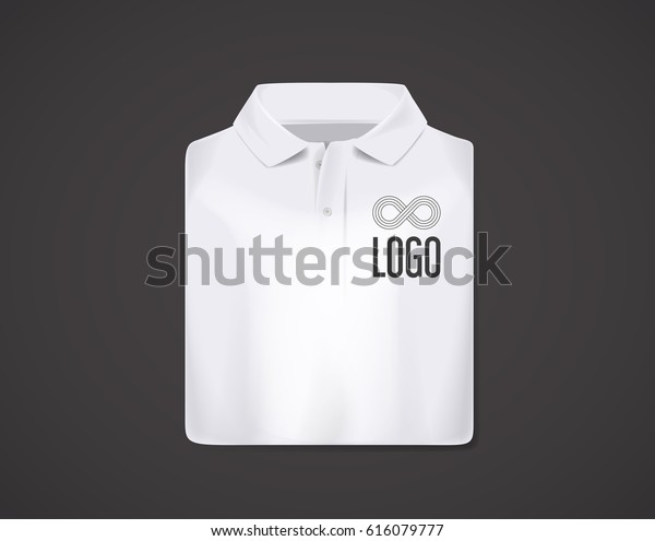 Download White Folded Polo Shirt Mockup Logo Stock Vector Royalty Free 616079777