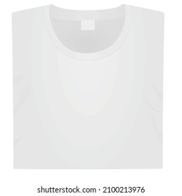 White folded t shirt. vector