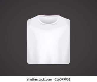 White folded t-shirt mockup isolated.