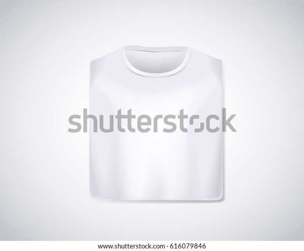 Download White Folded Tshirt Mockup Isolated Stock Vector Royalty Free 616079846