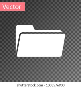 White Folder icon isolated on transparent background. Vector Illustration