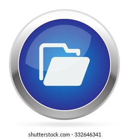 White Folder icon on blue web app button
