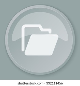 White Folder icon on grey web button