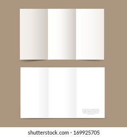White folding paper flyer. Vector illustration