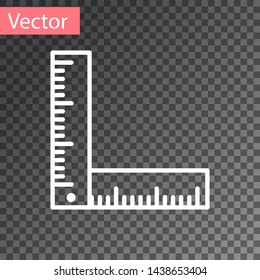 White Folding ruler icon isolated on transparent background.  Vector Illustration
