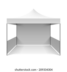 White Folding Tent. Vector.