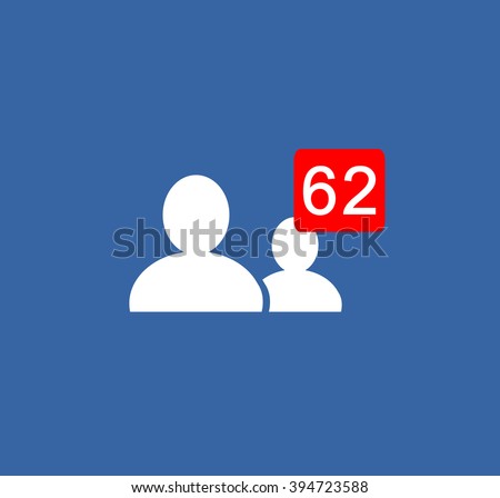White followers,find join friends icon people  counter notification Vector Logo, JPG, JPEG, EPS. Button.Flat Social Media Sign