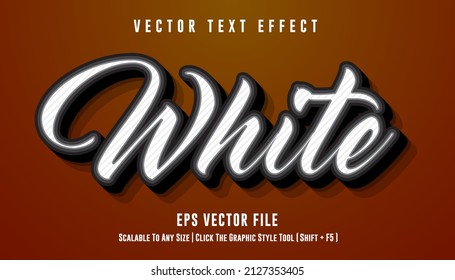 white font effect. editable text effect 