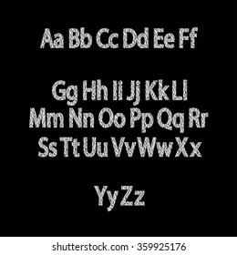 white font on a black background