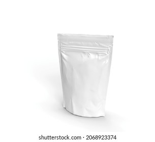 Ein weißes Lebensmittelpaket, dreidimensional, leer.