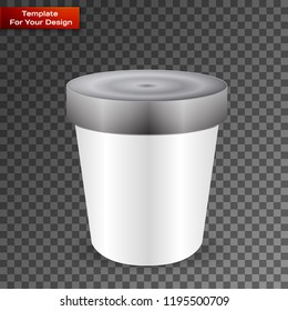 White Food Plastic Tub Bucket Container For Dessert