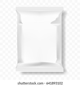 White Food Snack Paper Pillow Bag. EPS10 Vector