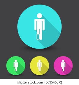 White Foot icon in different colors set