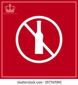 White Forbidden sign, isolated. Vector illustration 
