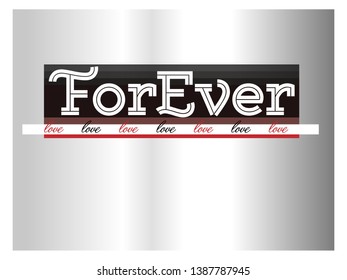 white forever letters slogan concept. vektor