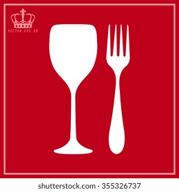 White Fork and glass 