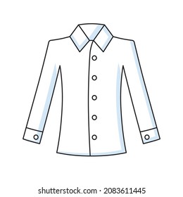 White formal dress shirt isolated vector