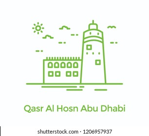 A white fort in abu dhabi called qasr al hosn 