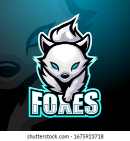 White foxes mascot esport logo design