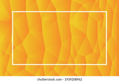marco blanco y fondo abstracto de forma triangular geométrica de polígono amarillo brillante, ilustración vectorial, estilo mínimo