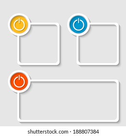 white frame for any text with power button